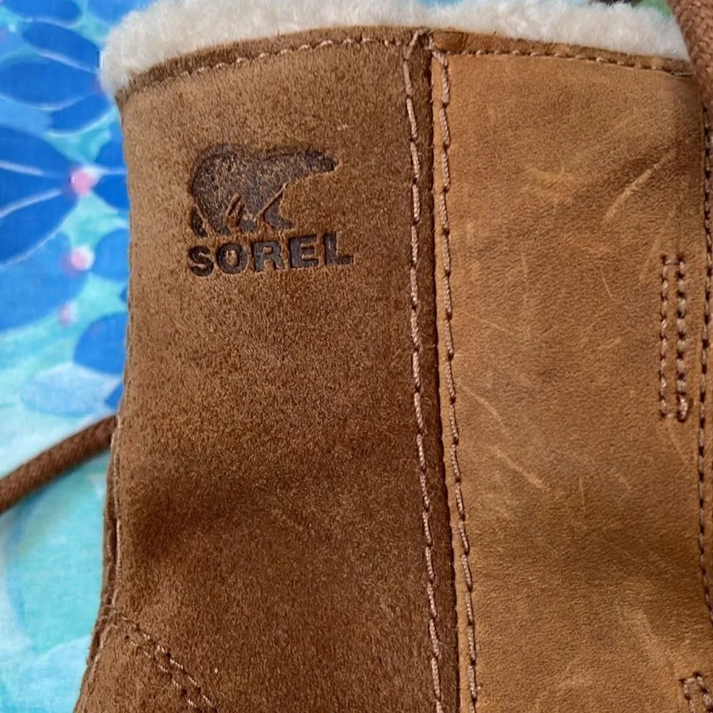 Sorel Joan of Arctic Wedge II Sherpa Tie Boots - 8 Camel - Picture 14 of 16